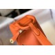 Hermes Lindy Mini Bag In Orange Clemence Leather GHW