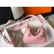 Hermes Lindy Mini Bag In Pink Clemence Leather GHW