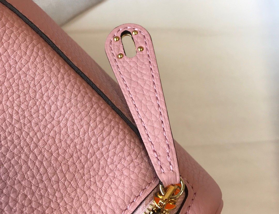 Hermes Lindy Mini Bag In Pink Clemence Leather GHW