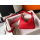 Hermes Lindy Mini Bag In Red Clemence Leather GHW