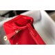 Hermes Lindy Mini Bag In Red Clemence Leather GHW