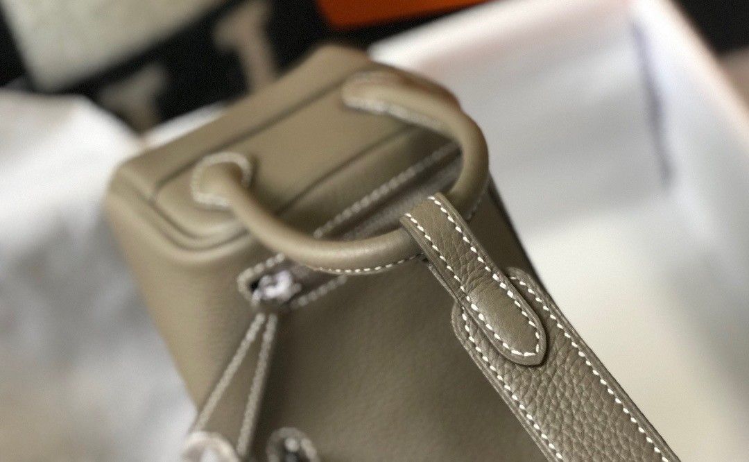 Hermes Lindy Mini Bag In Taupe Clemence Leather PHW