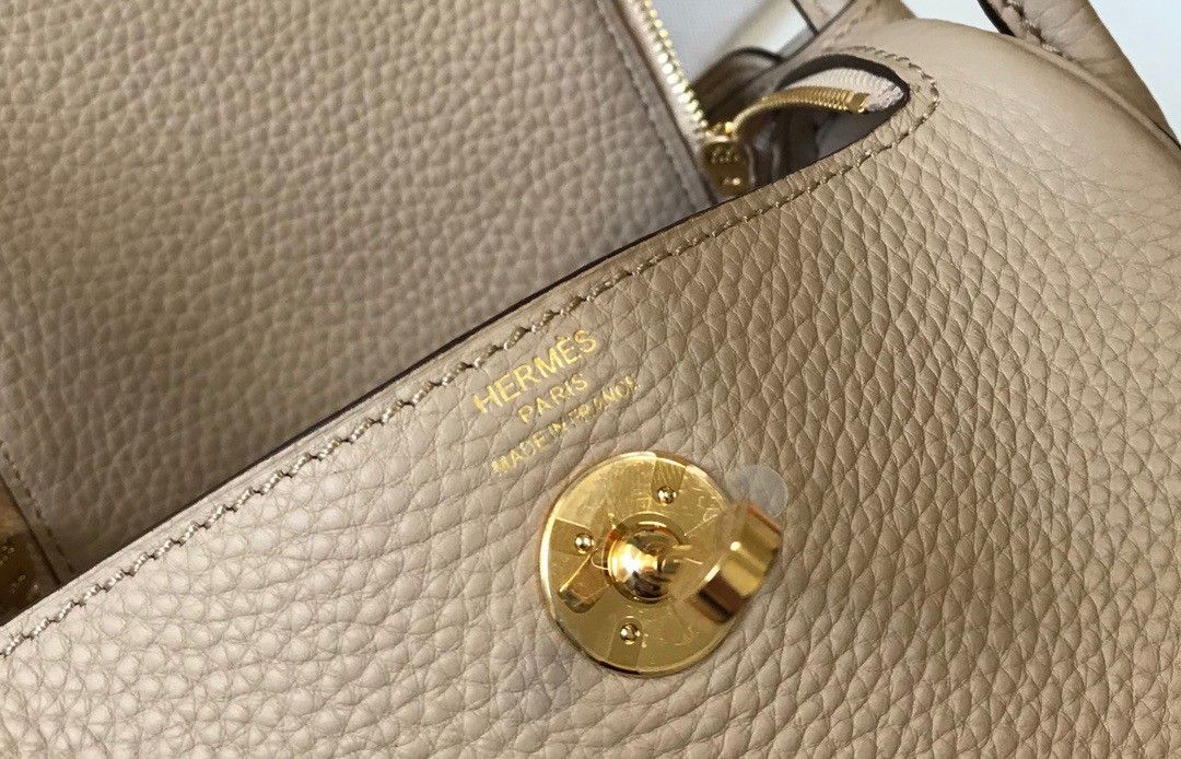 Hermes Lindy Mini Bag In Trench Clemence Leather GHW