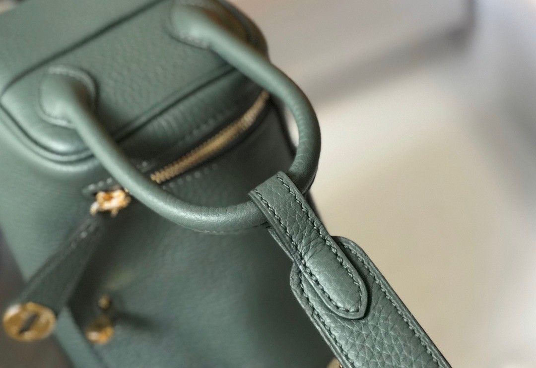 Hermes Lindy Mini Bag In Vert Amande Clemence Leather GHW