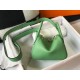 Hermes Lindy Mini Bag In Vert Criquet Clemence Leather GHW