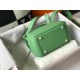 Hermes Lindy Mini Bag In Vert Criquet Clemence Leather GHW