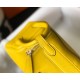 Hermes Lindy Mini Bag In Yellow Clemence Leather GHW