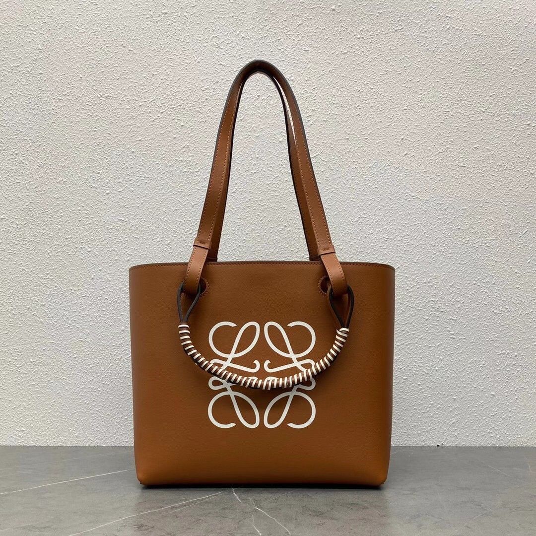 Loewe Anagram Small Tote In Tan Classic Calfskin