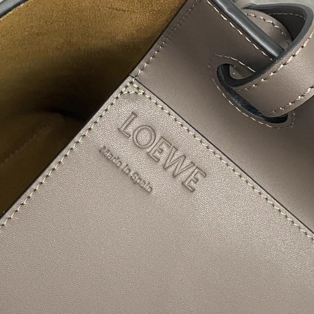 Loewe Anagram Small Tote In Taupe Grained Calfskin