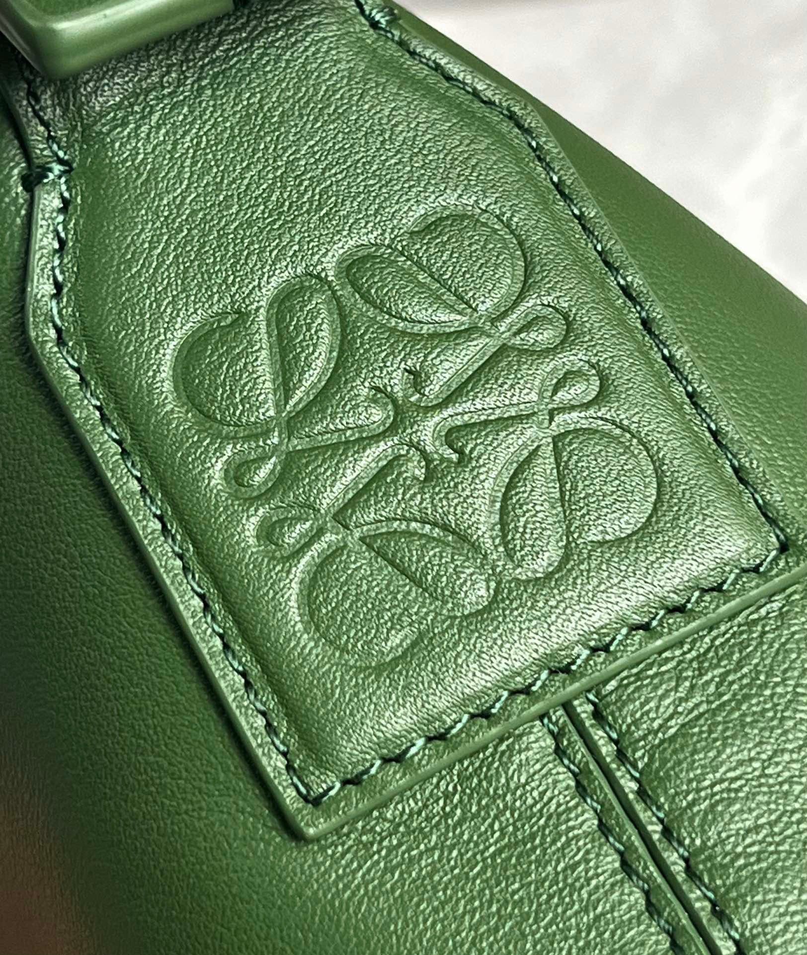 Loewe Cubi Small Bag in Green Calfskin and Jacquard