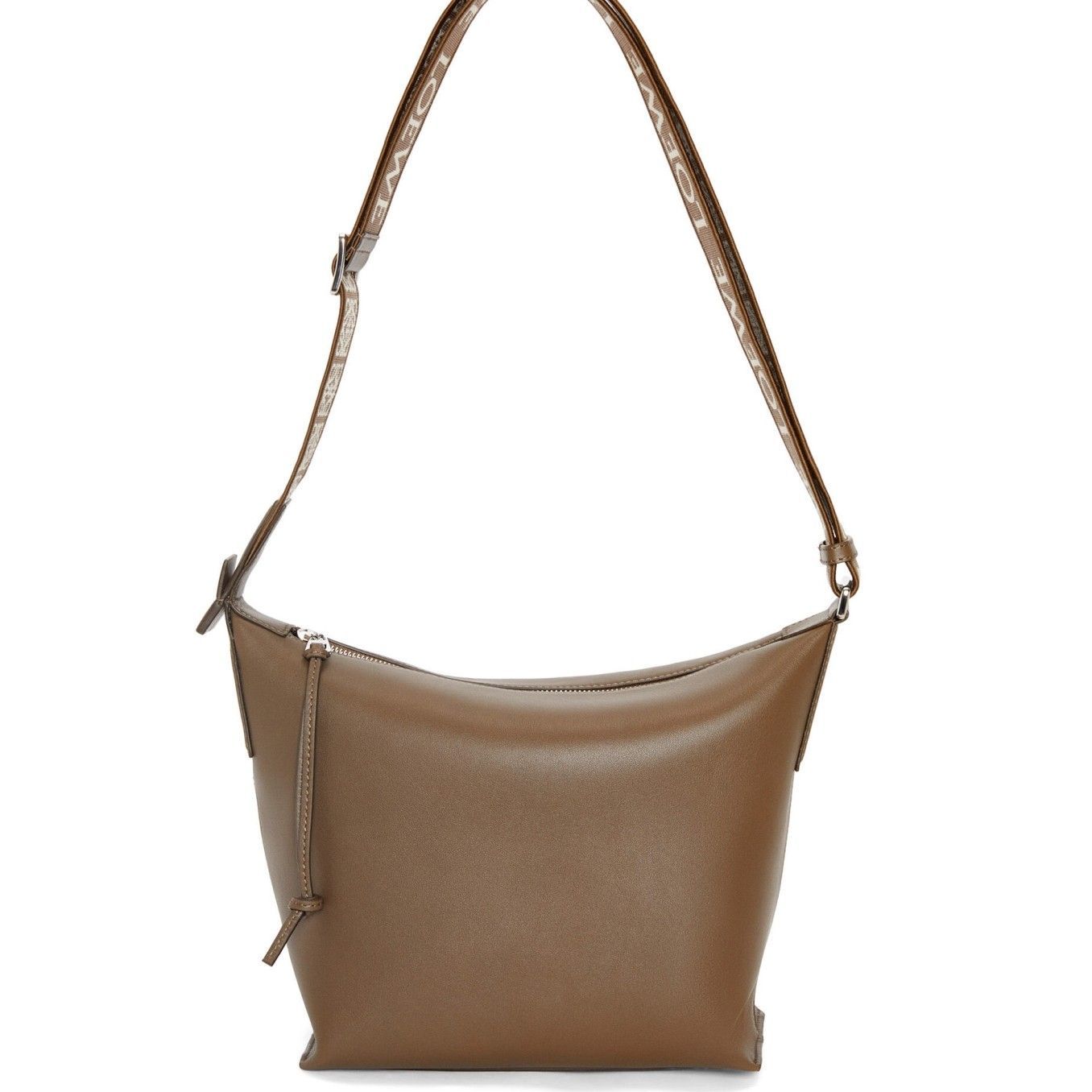 Loewe Cubi Small Bag in Winter Brown Calfskin and Jacquard