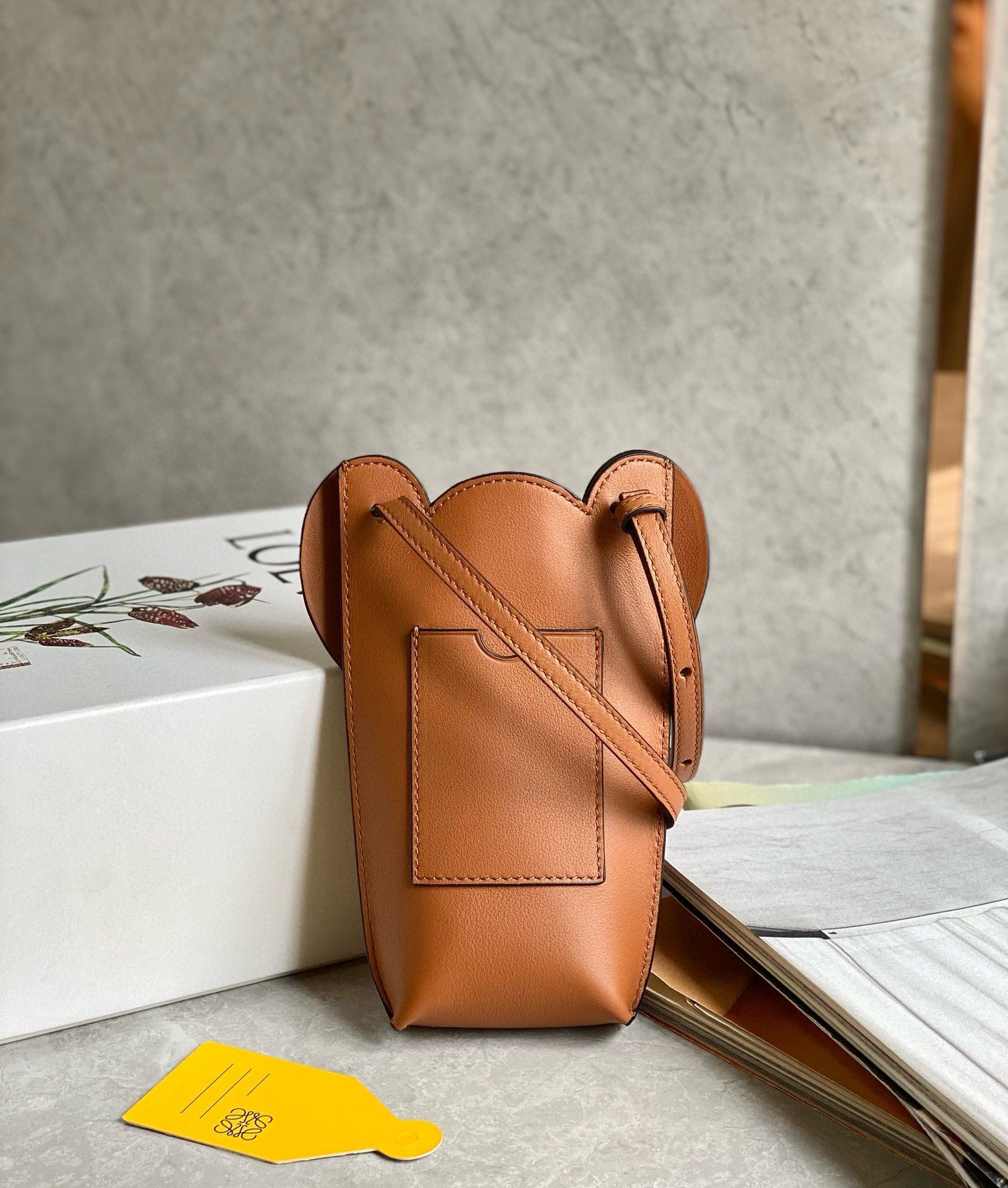 Loewe Elephant Pocket in Brown Calfskin