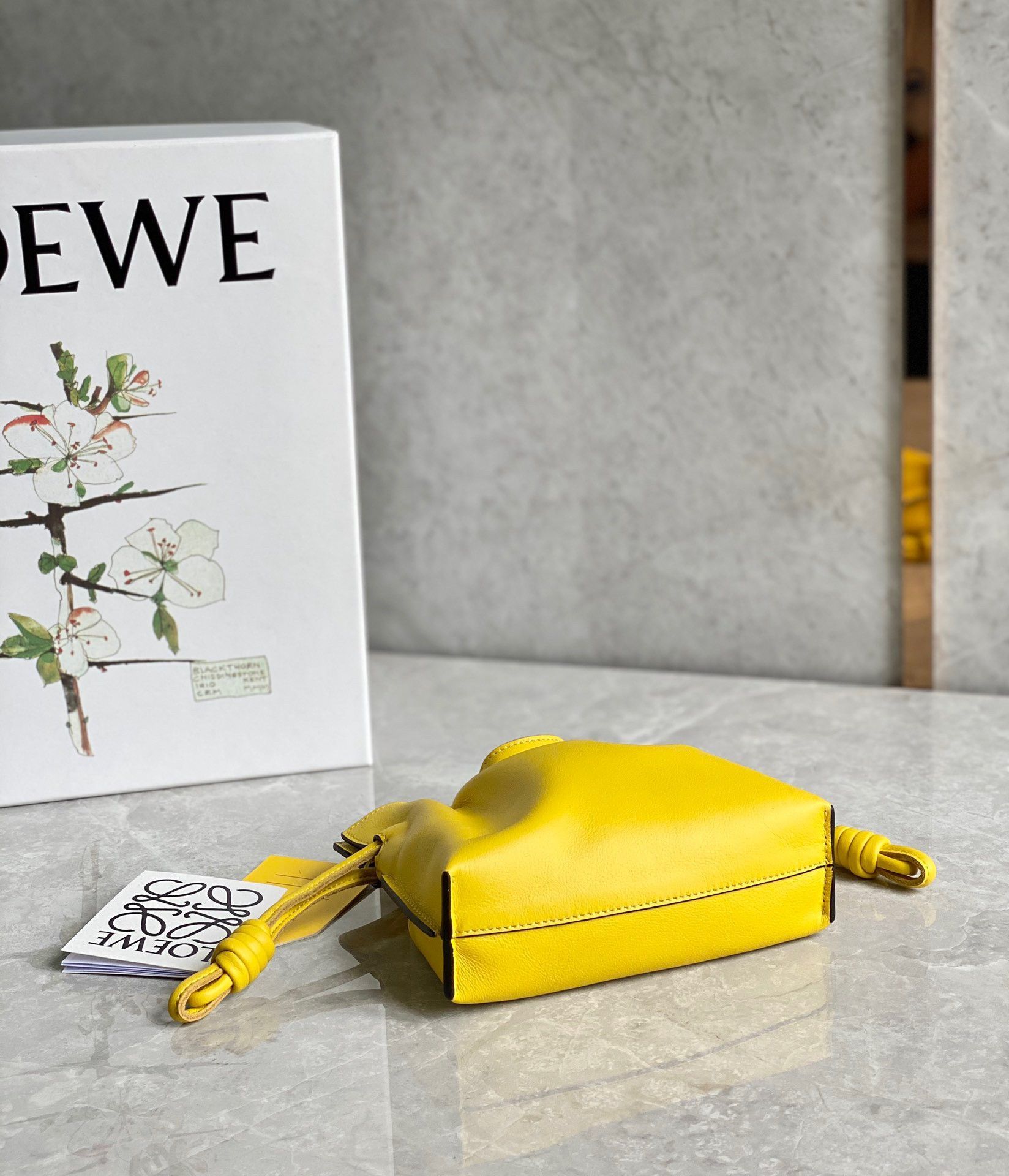 Loewe Flamenco Nano Clutch In Yellow Nappa Leather