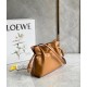 Loewe Mini Flamenco Clutch Bag In Brown Calfskin