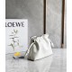 Loewe Mini Flamenco Clutch Bag In White Calfskin