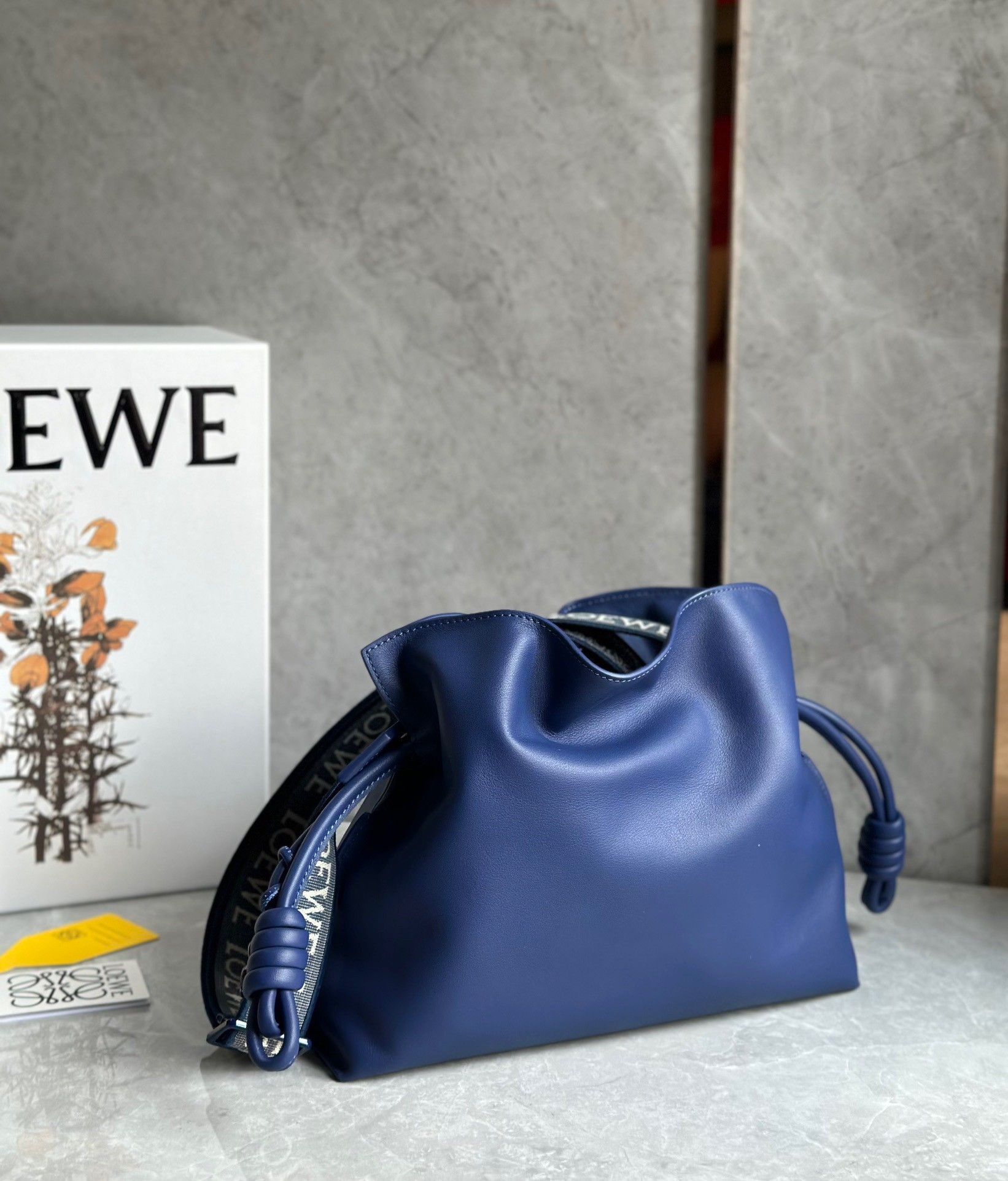 Loewe Flamenco Clutch Bag In Dark Purple Leather