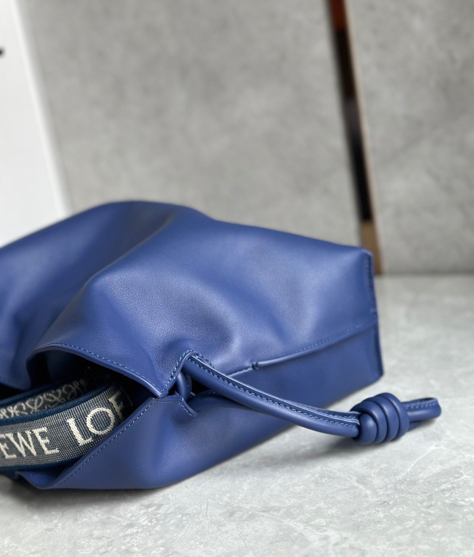 Loewe Flamenco Clutch Bag In Dark Purple Leather