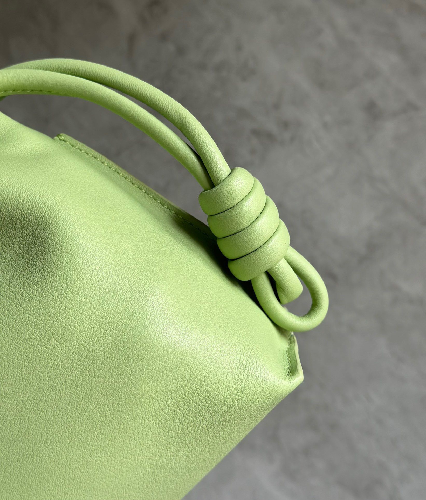 Loewe Flamenco Clutch Bag In Lime Green Leather