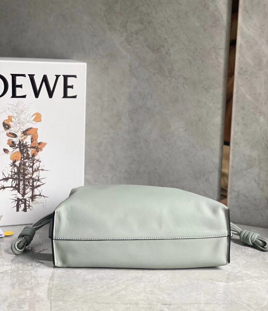 Loewe Flamenco Clutch Bag In Ash Grey Calfskin