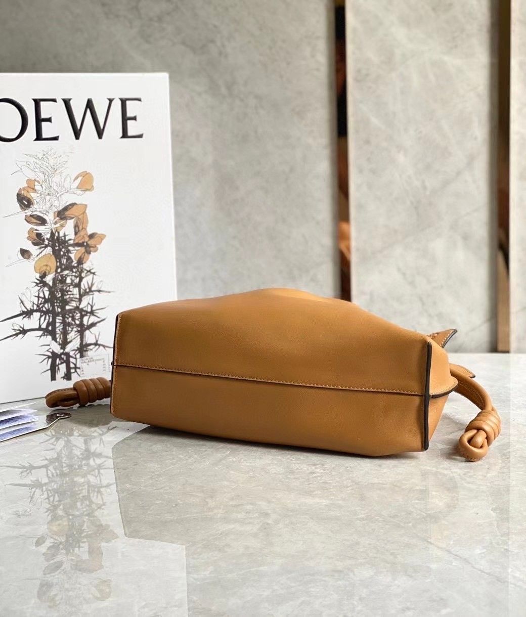 Loewe Flamenco Clutch Bag In Brown Calfskin