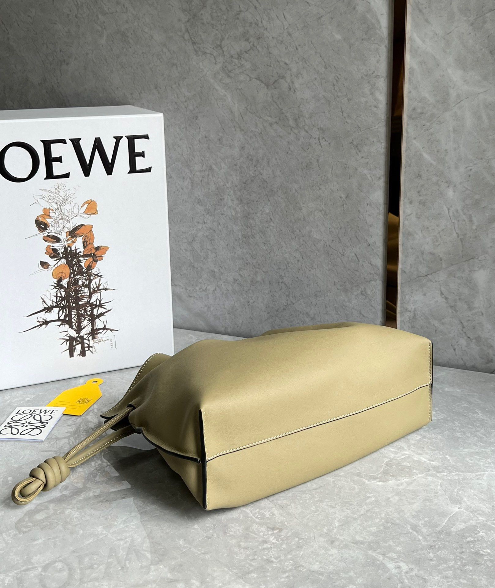 Loewe Flamenco Clutch Bag In Clay Green Calfskin