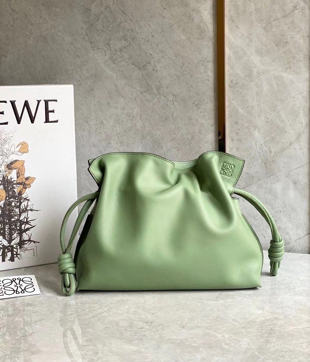 Loewe Flamenco Clutch Bag In Rosemary Calfskin