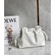 Loewe Flamenco Clutch Bag In White Calfskin