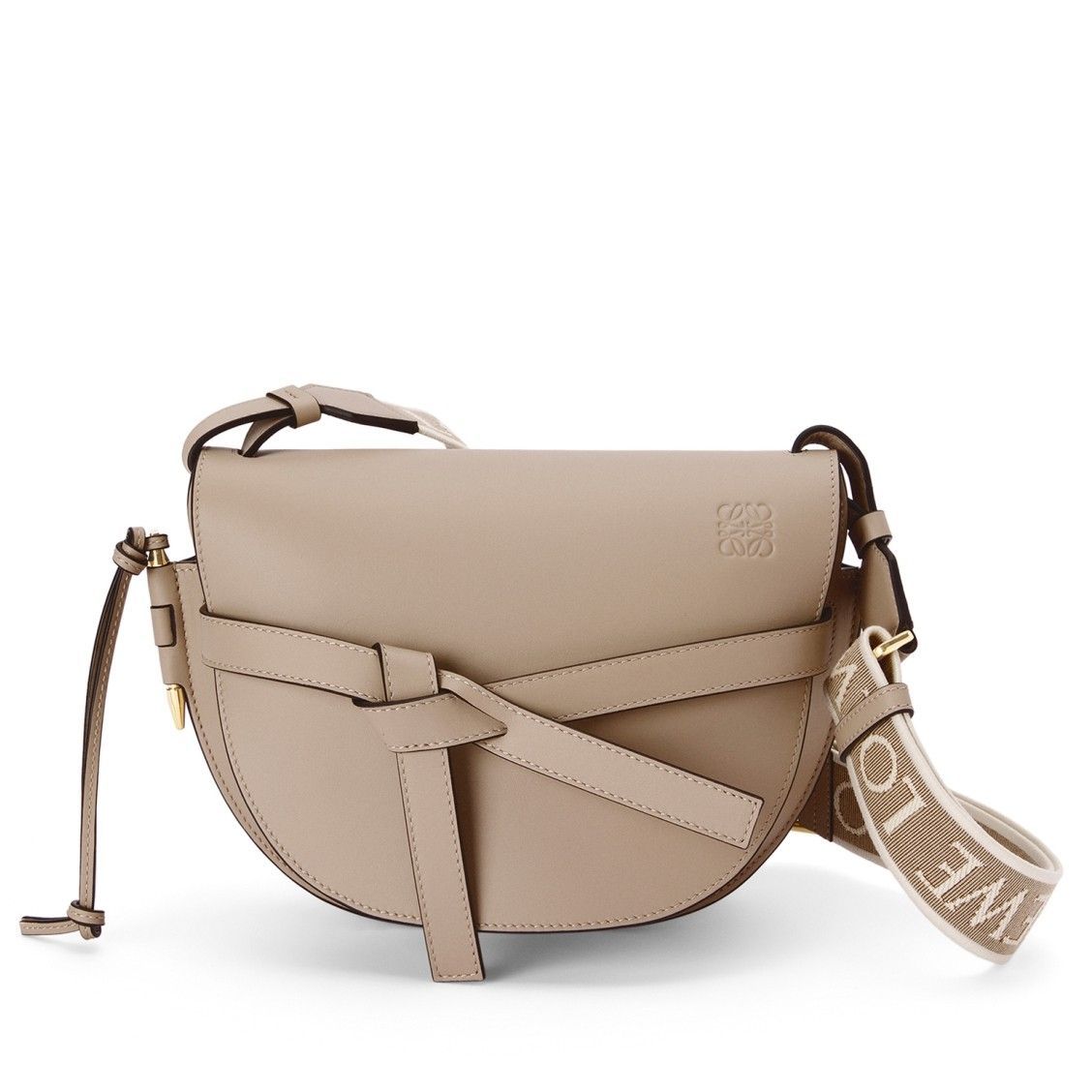 Loewe Gate Small Bag In Sand Calfskin and Jacquard