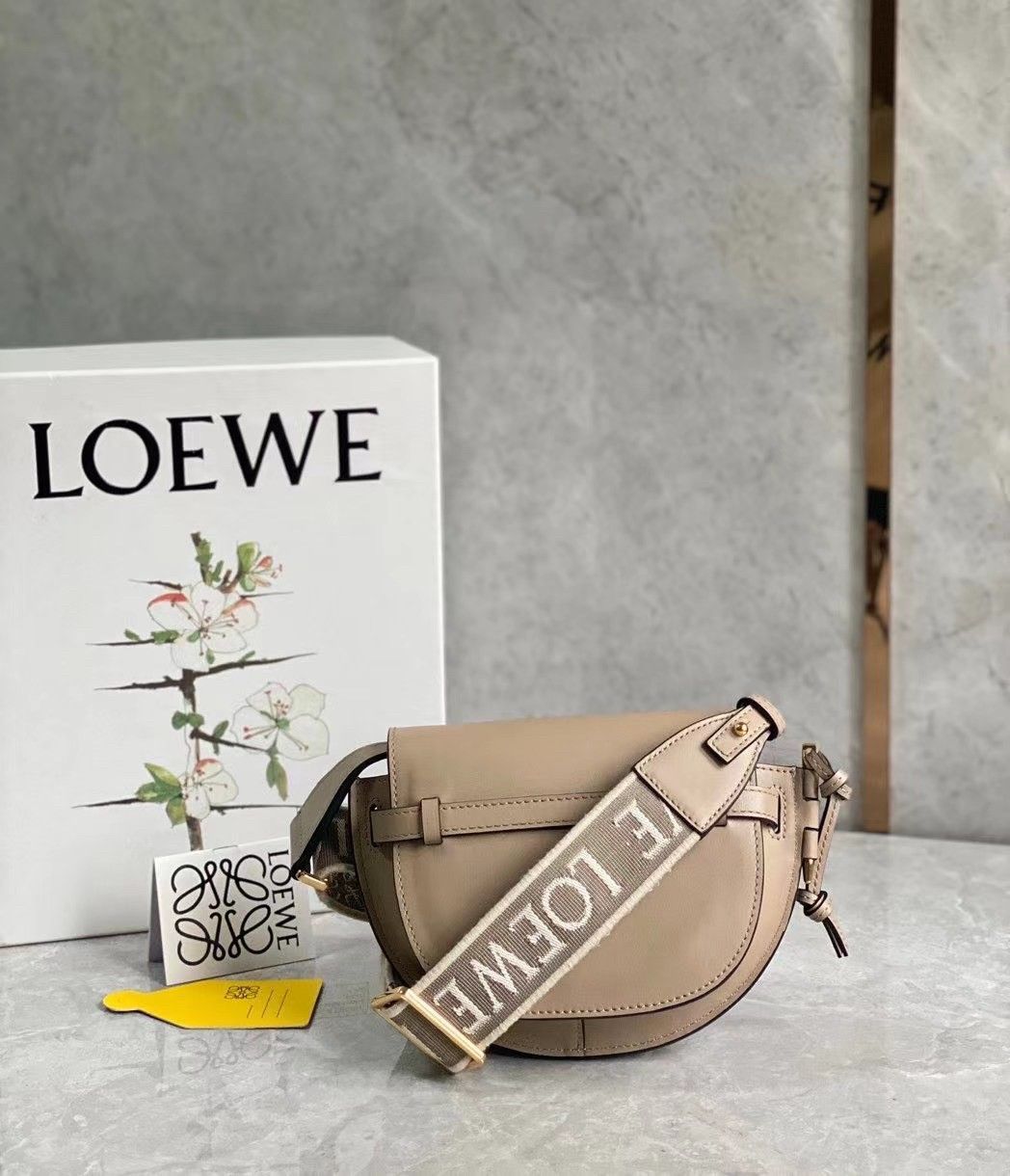 Loewe Gate Dual Mini Bag In Sand Calfskin