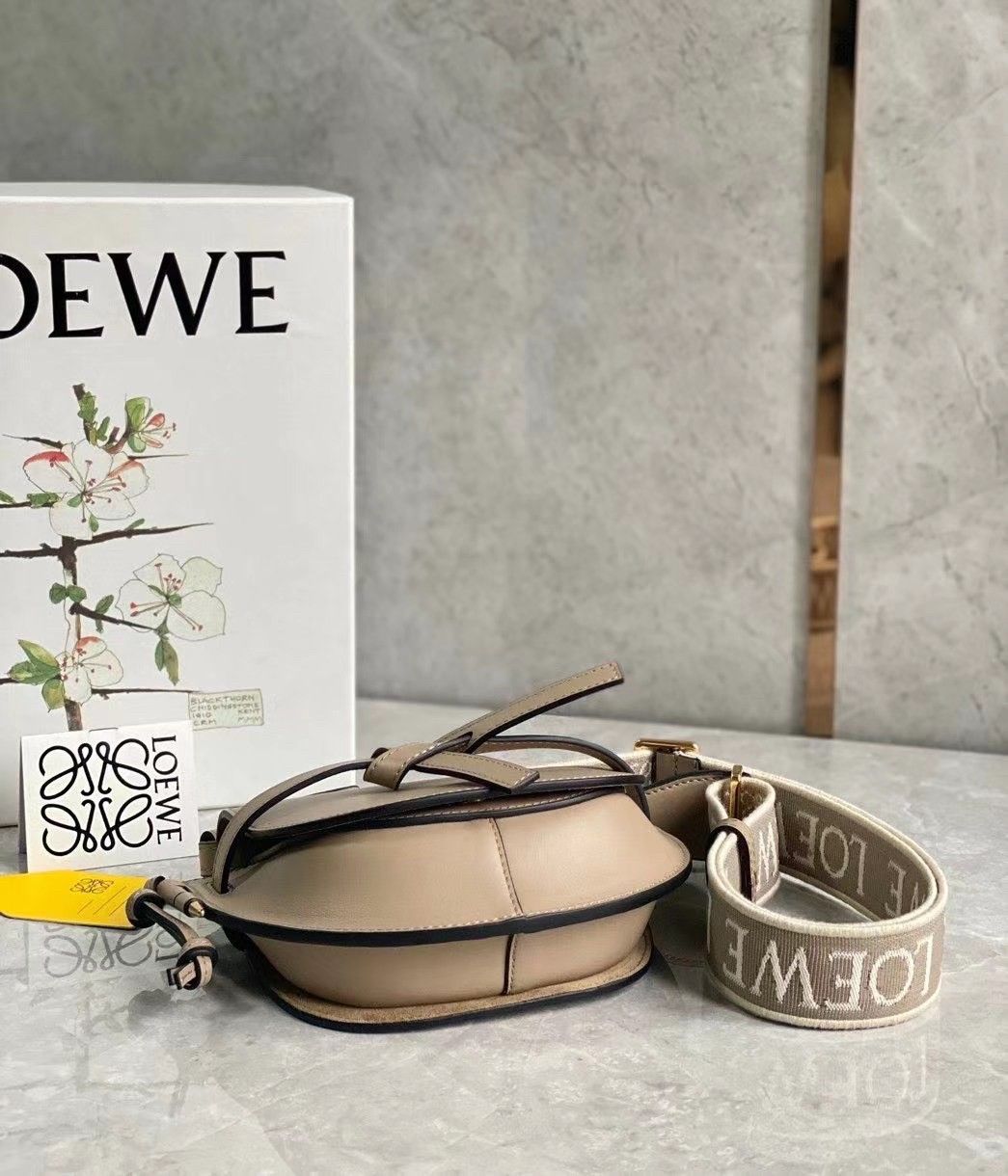 Loewe Gate Dual Mini Bag In Sand Calfskin