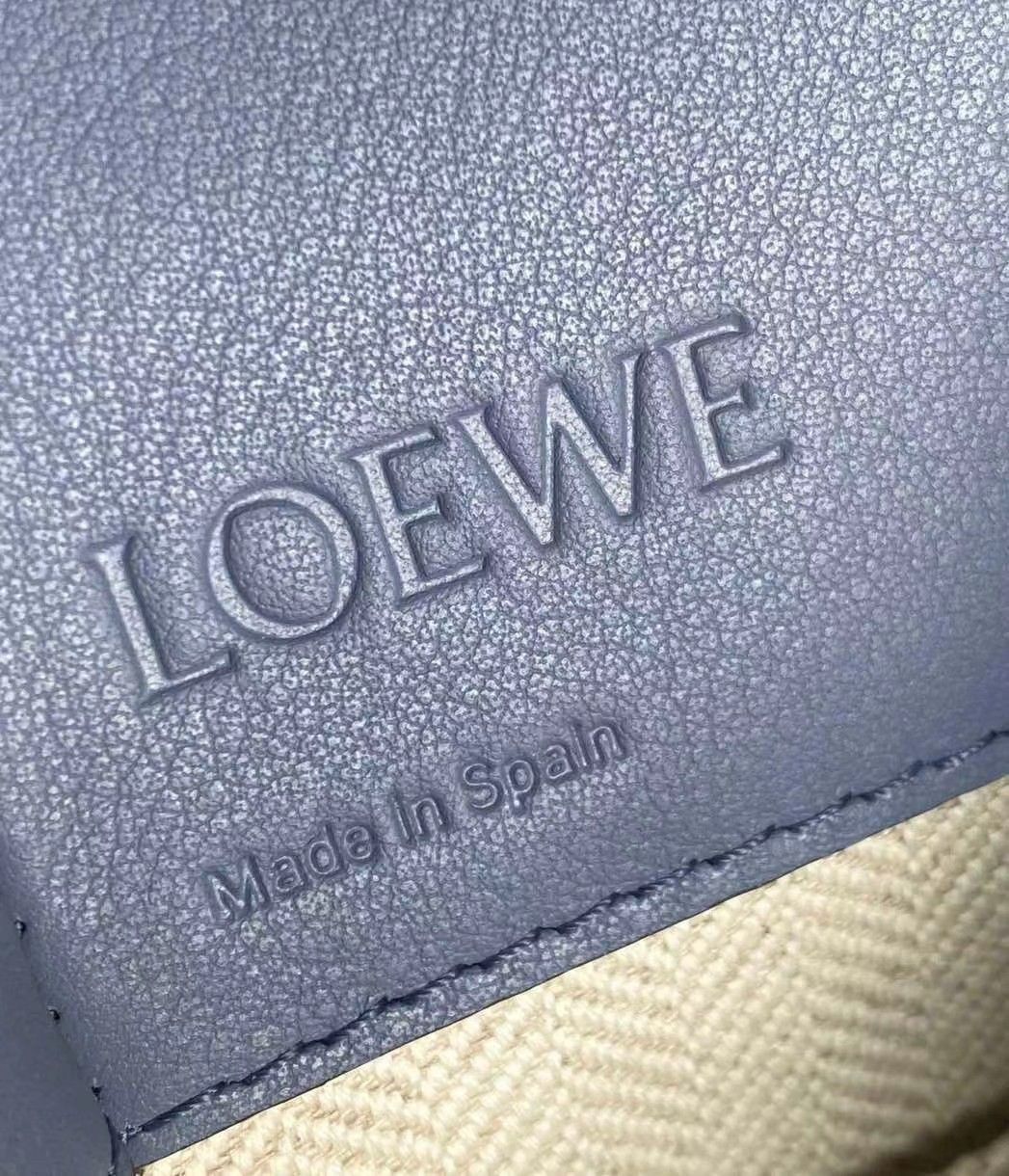 Loewe Mini Hammock Drawstring Bag In Blue Calfskin