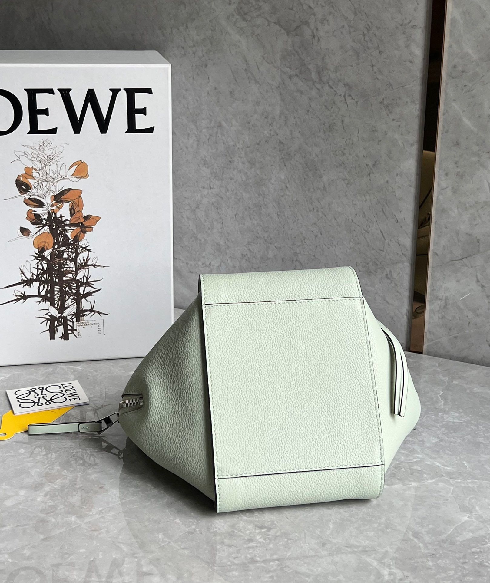 Loewe Compact Hammock Bag in Light Celadon Grained Calfskin