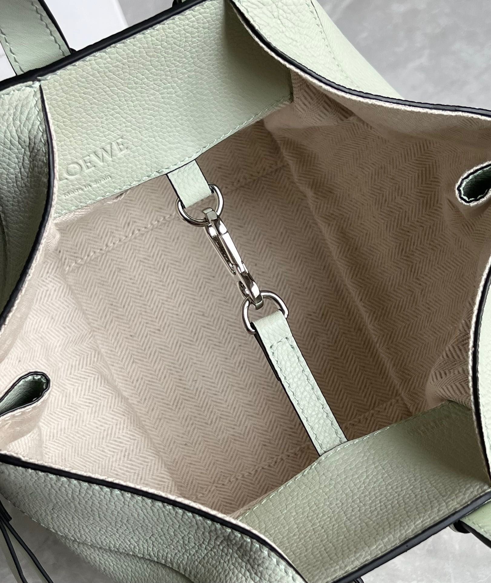 Loewe Compact Hammock Bag in Light Celadon Grained Calfskin