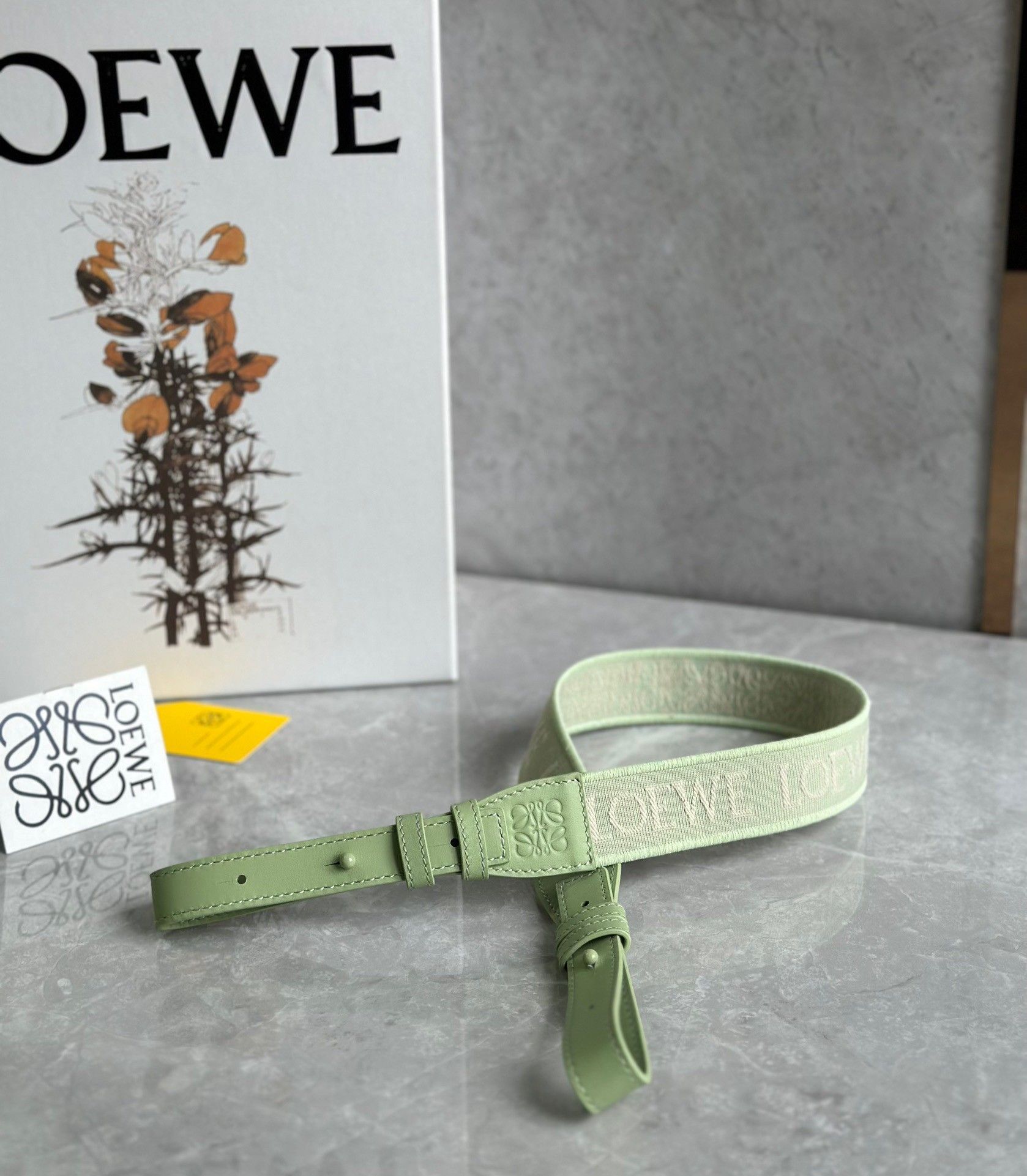 Loewe Compact Hammock Bag in Lime Green Satin Calfskin