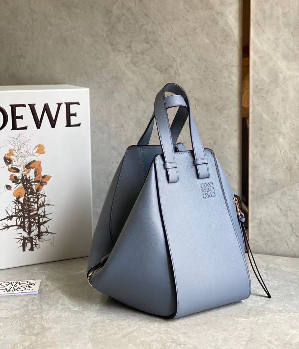 Loewe Small Hammock Bag In Atlantic Blue Calfskin