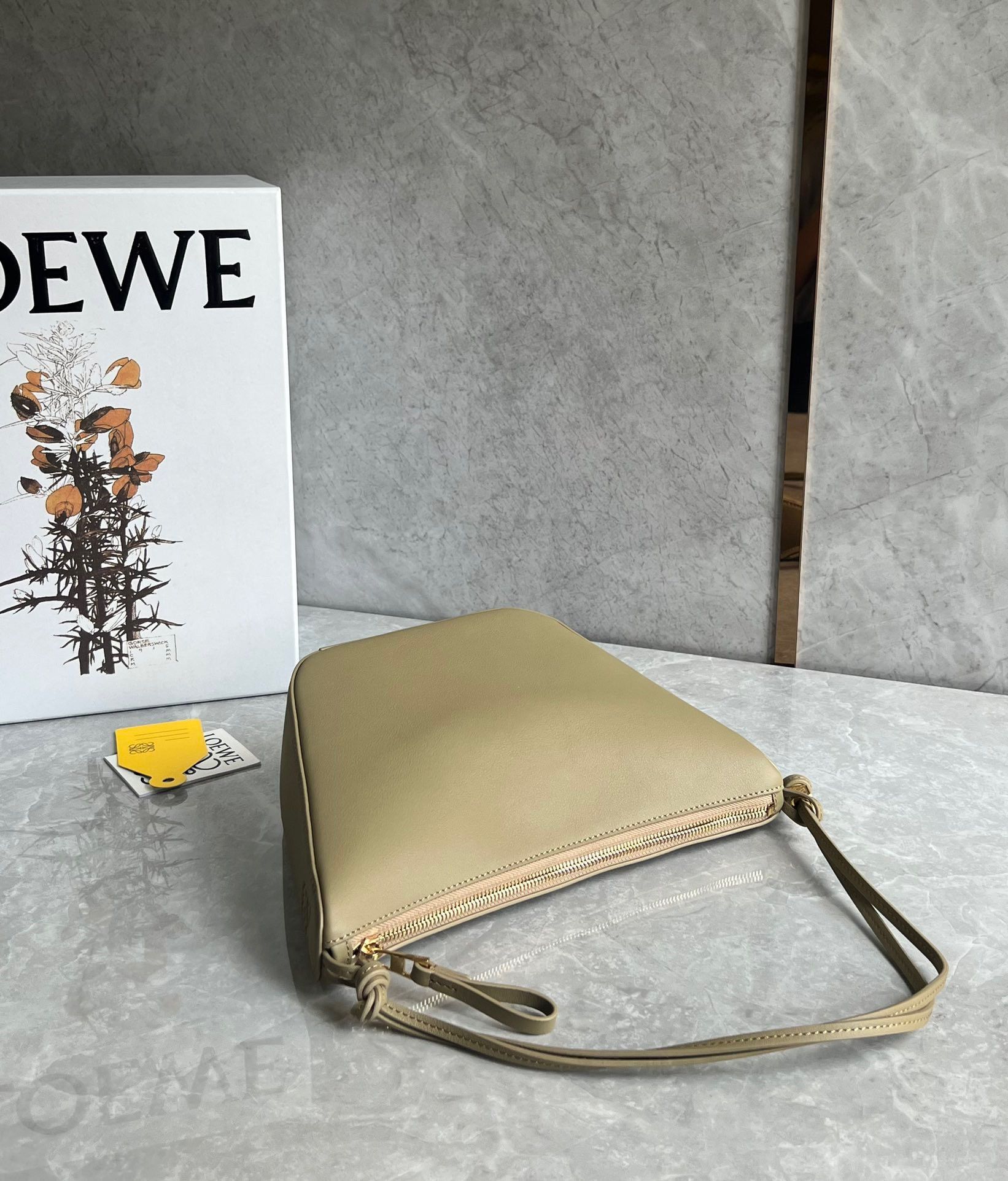 Loewe Mini Hammock Hobo Bag in Clay Green Calfskin