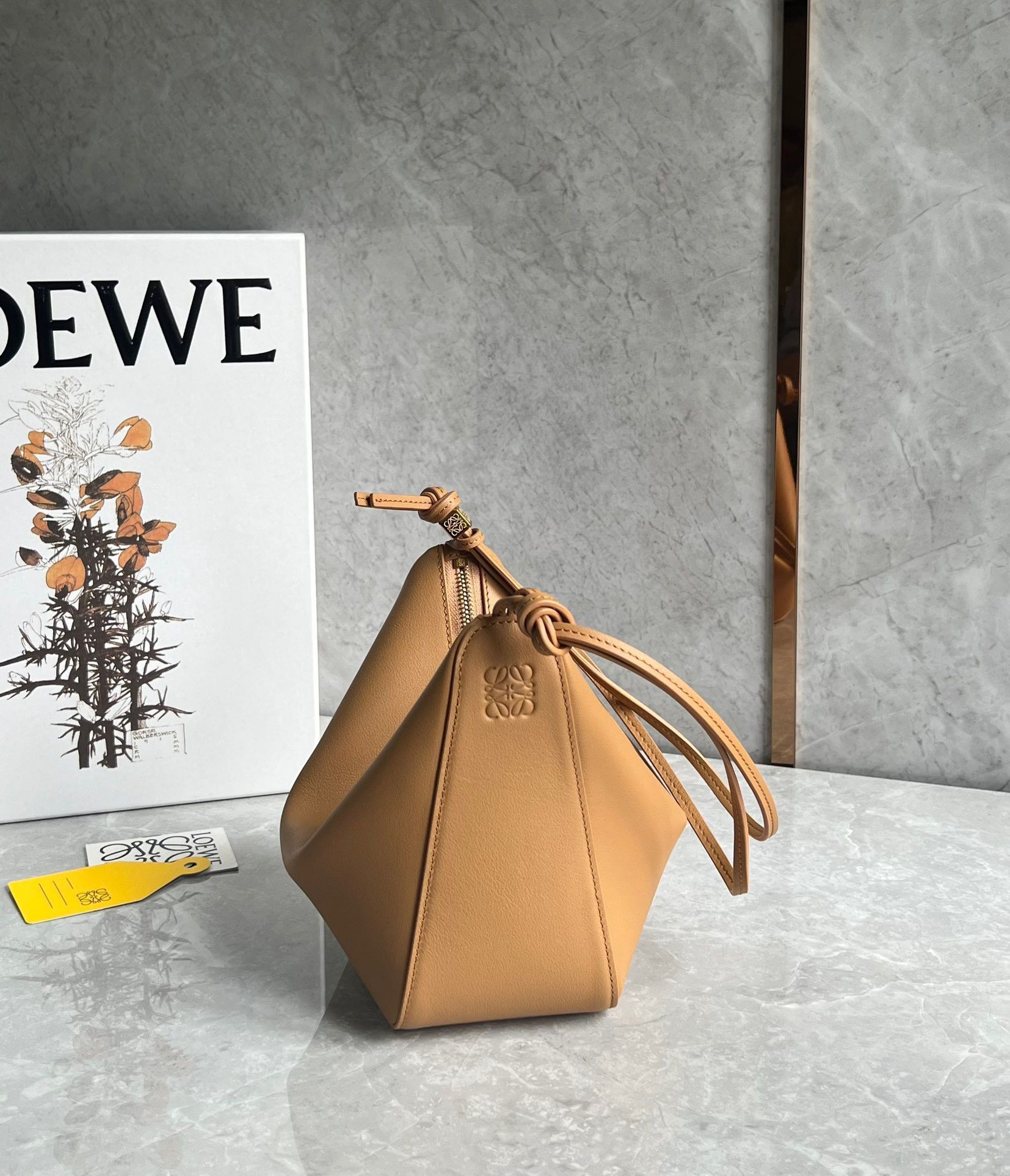 Loewe Mini Hammock Hobo Bag in Light Brown Calfskin