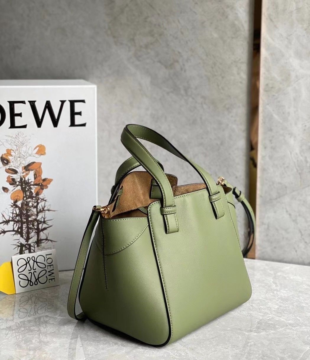 Loewe Hammock Nugget Bag In Avocado Green Calfskin