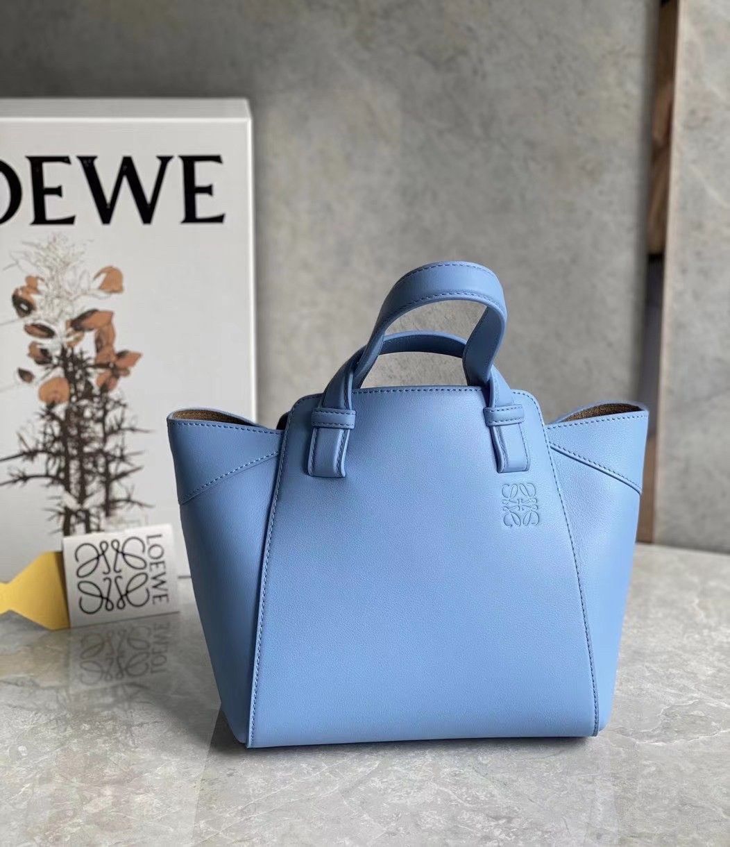 Loewe Hammock Nugget Bag In Celestine Blue Calfskin