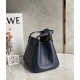 Loewe Hammock Nugget Bag In Navy Blue Calfskin