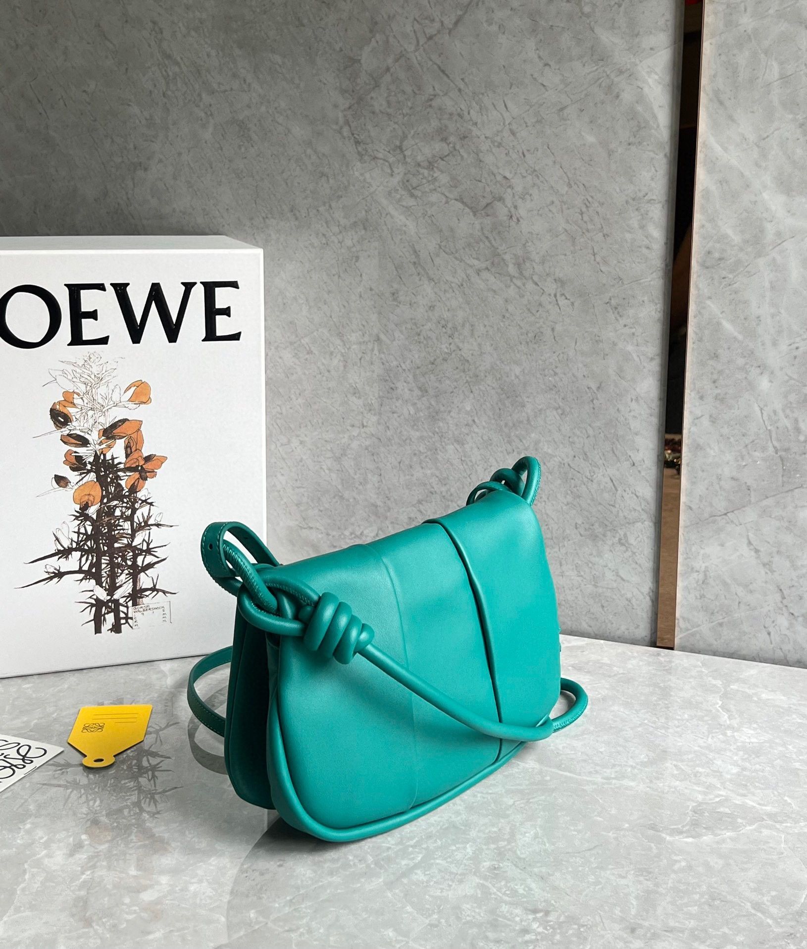 Loewe Paseo Satchel Bag in Green Nappa Leather