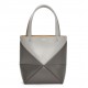 Loewe Mini Puzzle Fold Tote Bag in Grey-Dark Grey Calfskin