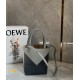 Loewe Mini Puzzle Fold Tote Bag in Grey-Dark Grey Calfskin