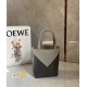 Loewe Mini Puzzle Fold Tote Bag in Grey-Dark Grey Calfskin