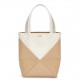 Loewe Mini Puzzle Fold Tote Bag in White-Beige Calfskin