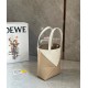 Loewe Mini Puzzle Fold Tote Bag in White-Beige Calfskin