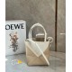 Loewe Mini Puzzle Fold Tote Bag in White-Beige Calfskin