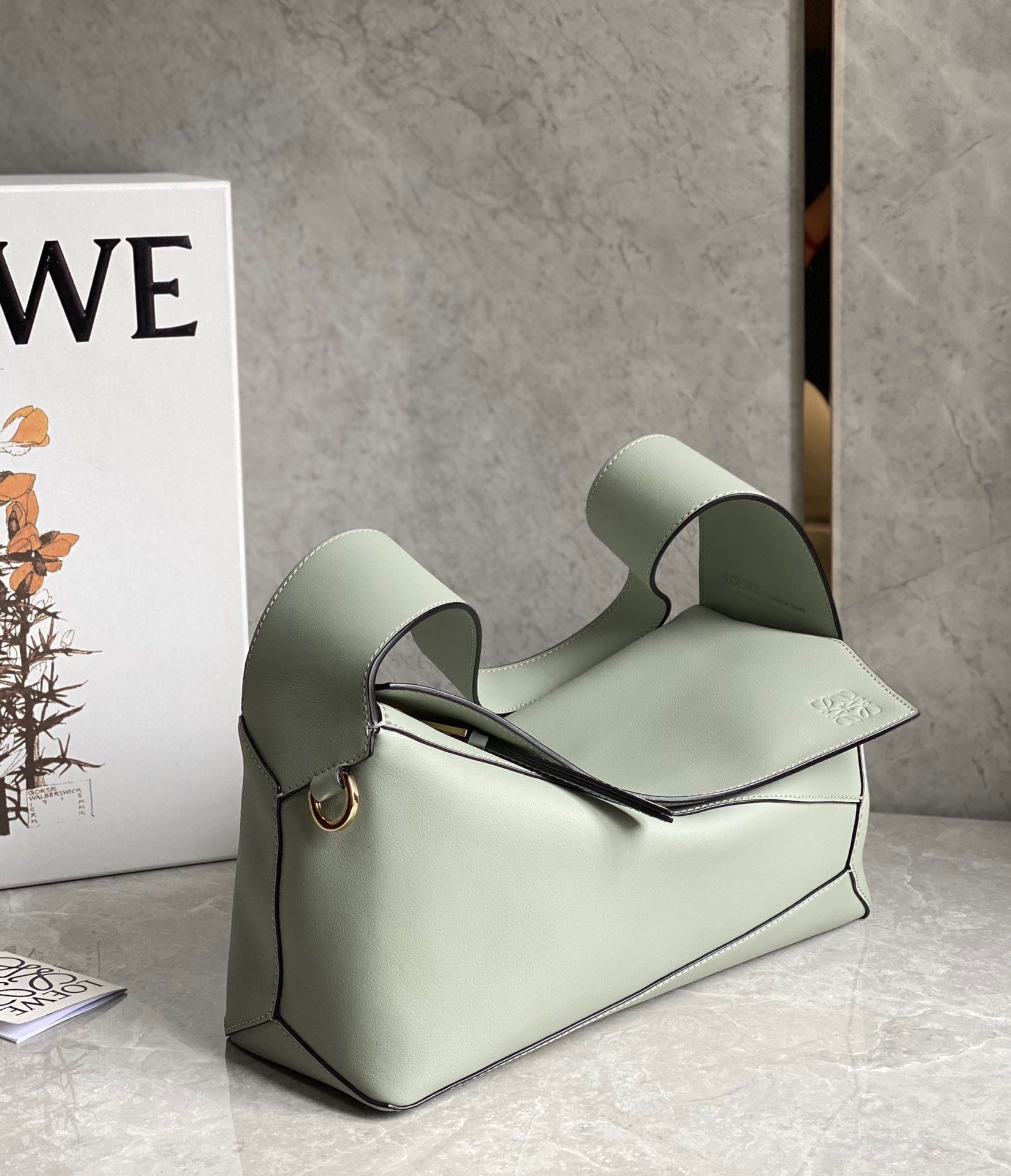 Loewe Puzzle Hobo Bag In Light Celadon Nappa Calfskin