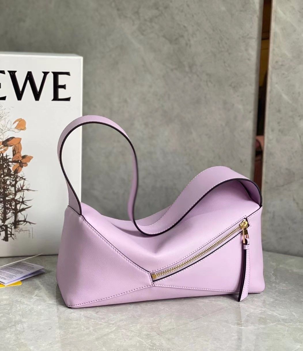 Loewe Puzzle Hobo Bag In Pink Nappa Calfskin