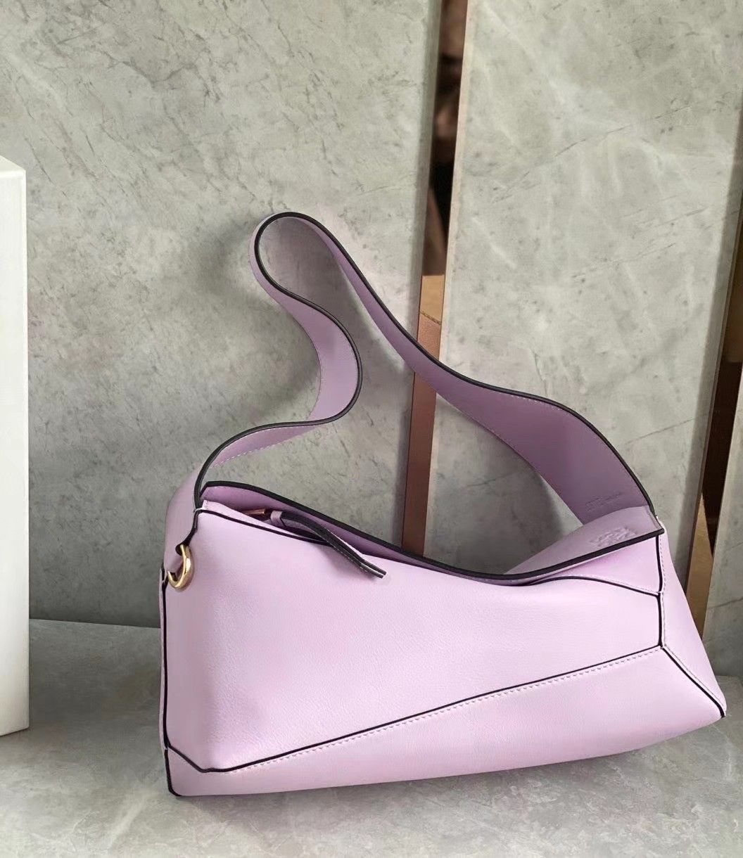 Loewe Puzzle Hobo Bag In Pink Nappa Calfskin